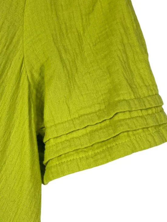 Boden Lime Green Cotton Midi Dress Empire Waist Puff Sleeve 2R - Picture 9 of 12